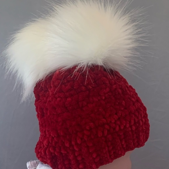 Homemade crocheted toddler beanie hat - Picture 2 of 10